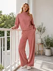 private label textured knit pants